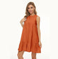 Round Neck Tiered Shift Dress