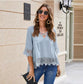 Relaxed Lace Flared Tunic Top