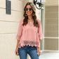 Relaxed Lace Flared Tunic Top