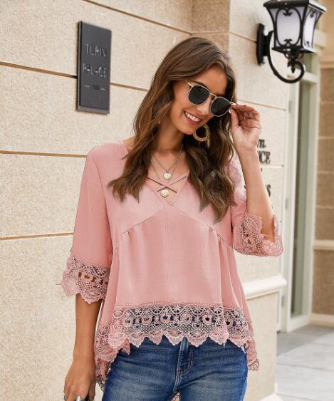 Relaxed Lace Flared Tunic Top