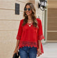 Relaxed Lace Flared Tunic Top