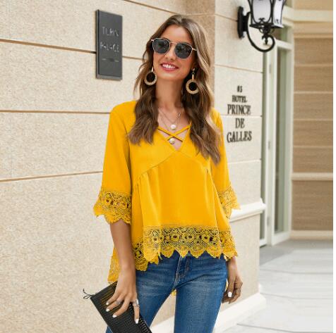 Relaxed Lace Flared Tunic Top