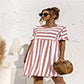 Striped Ruffle Tunic Baby Doll Dress