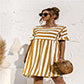 Striped Ruffle Tunic Baby Doll Dress