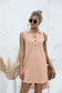 High-Low Button Tunic Short Dress