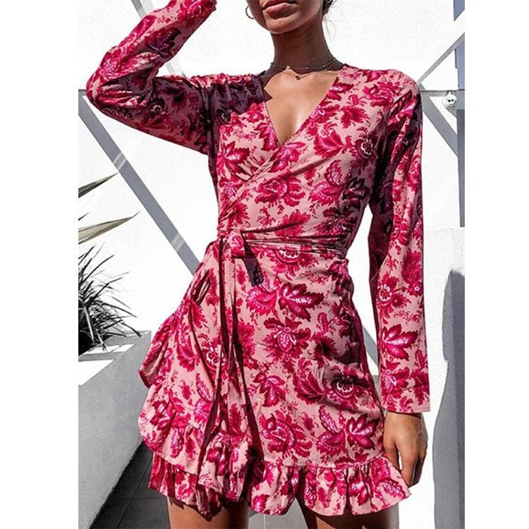 Bright Fuschia Wrap Dress