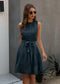 Wrinkled Style Tie Belt Dress