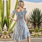 Smocked Waist Daisy Floral Dress