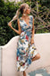 Tie Back Tropical Print Dress