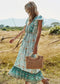 Butterfly Sleeve Printed Boho Dress