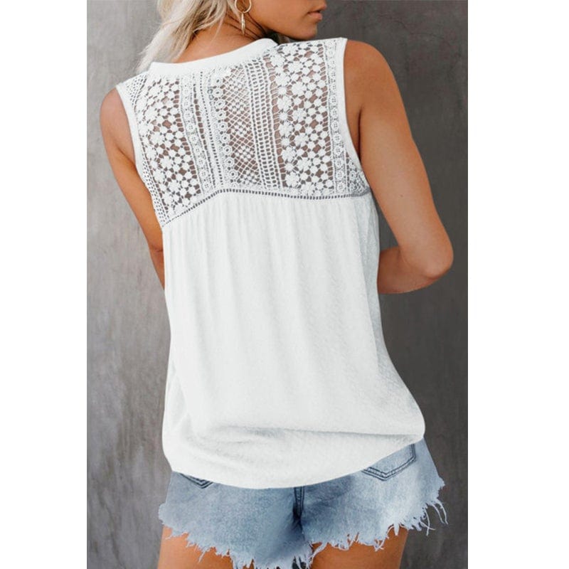 Crochet Lace Detail Knot Blouse