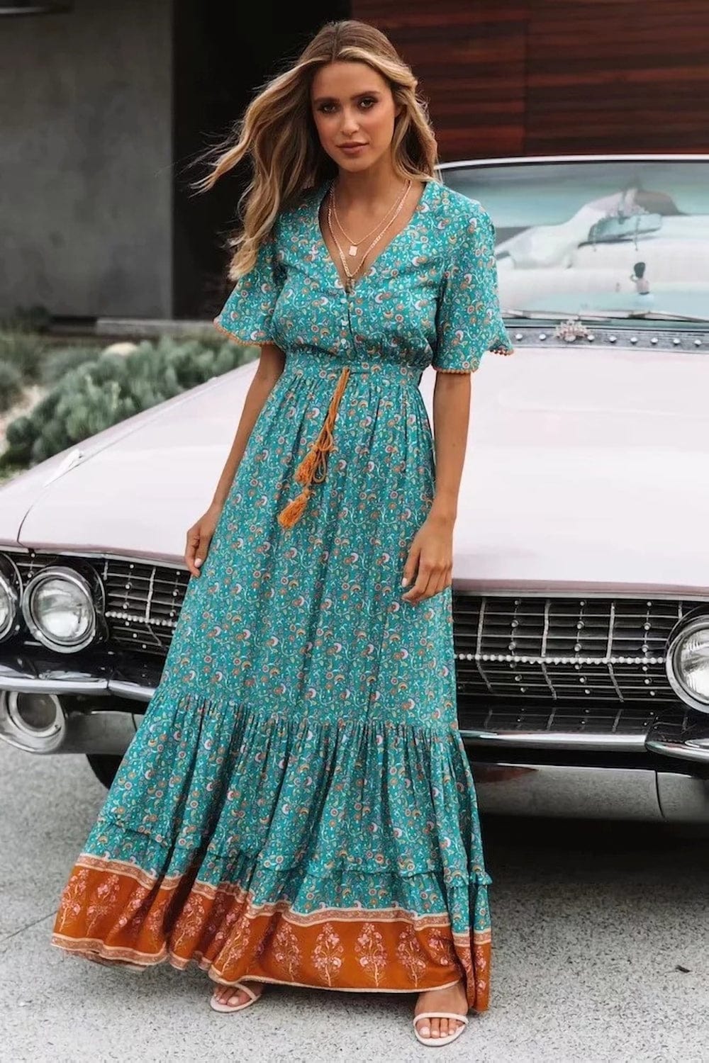 Ruffle Flow Boho Dress