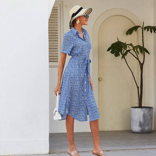 Daisy Button Down Smocked Collar Dress