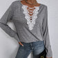 Lace Floral Applique Long Sleeve