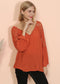 Semi Sheer Bell Sleeve Blouse