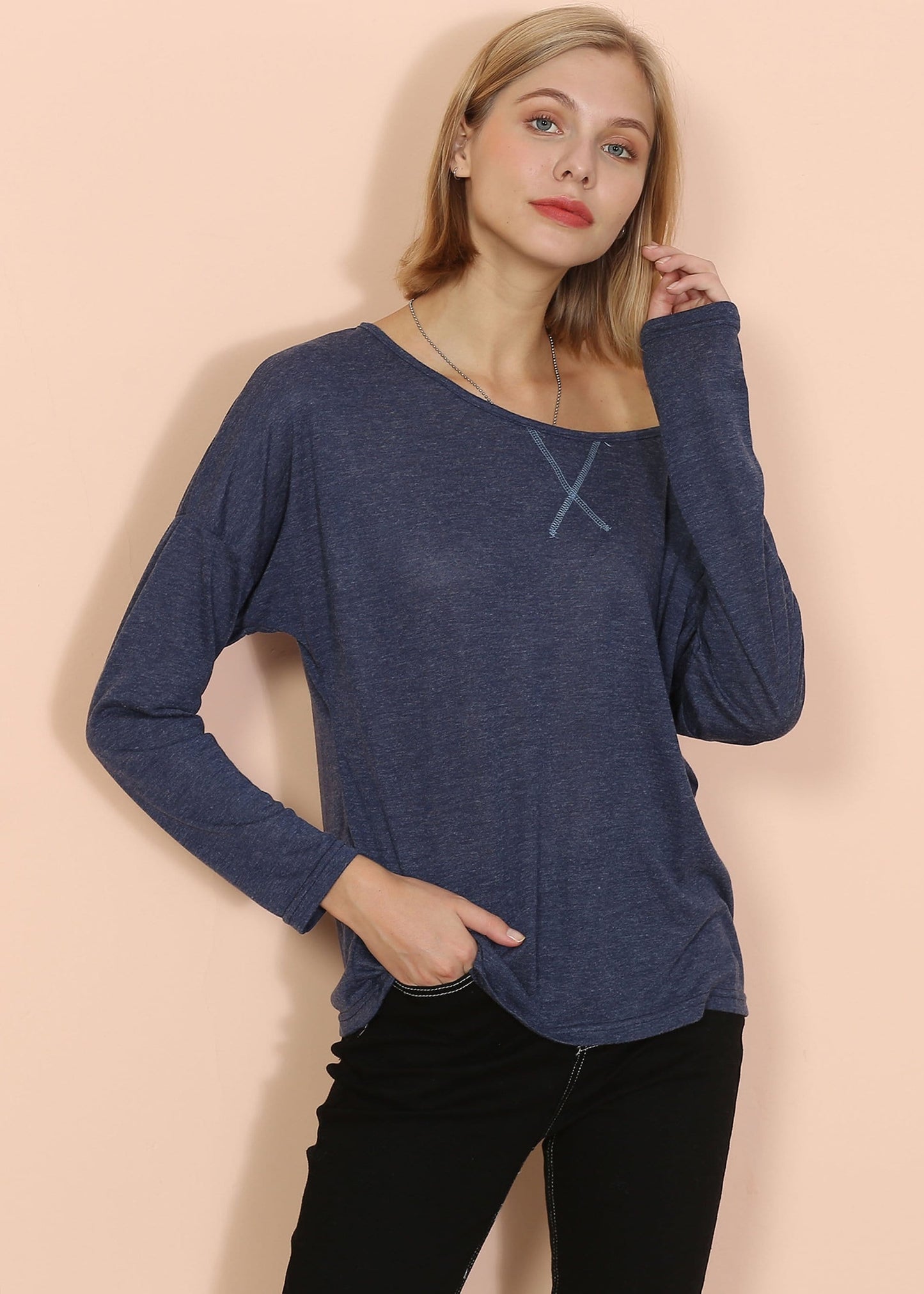 Lux Boatneck Long Sleeve Top