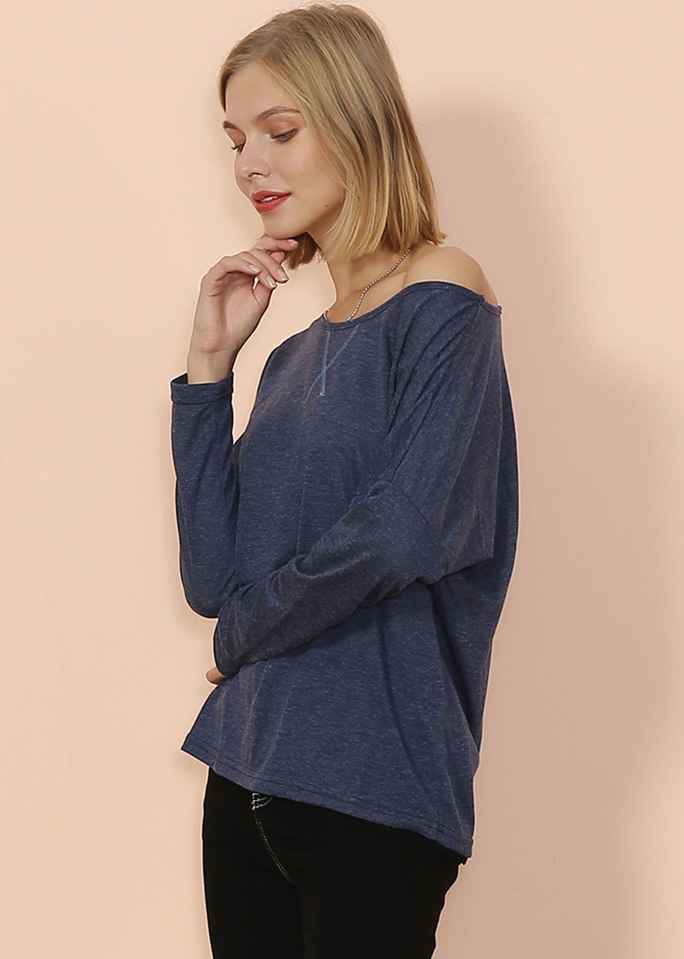 Lux Boatneck Long Sleeve Top