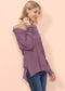 Waffle Knit Pocket Long Sleeve Top