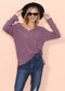 Waffle Knit Pocket Long Sleeve Top