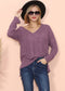 Waffle Knit Pocket Long Sleeve Top