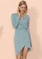 Long Sleeve Side Wrap Tie Dress