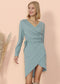 Long Sleeve Side Wrap Tie Dress