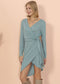 Long Sleeve Side Wrap Tie Dress