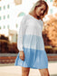 Colored Ruffle Long Sleeve Tunic Dress