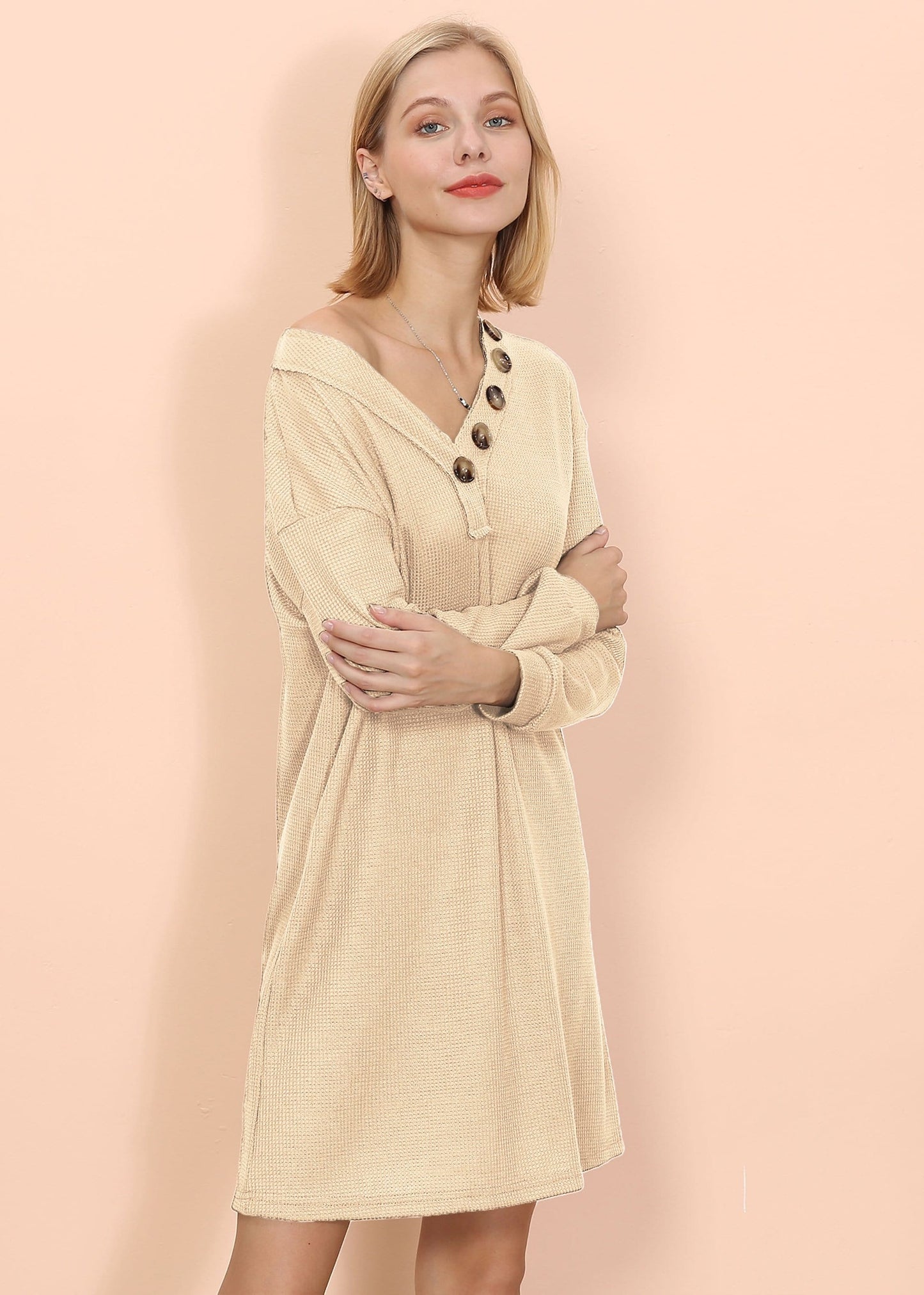 Lounge Button Tunic Dress