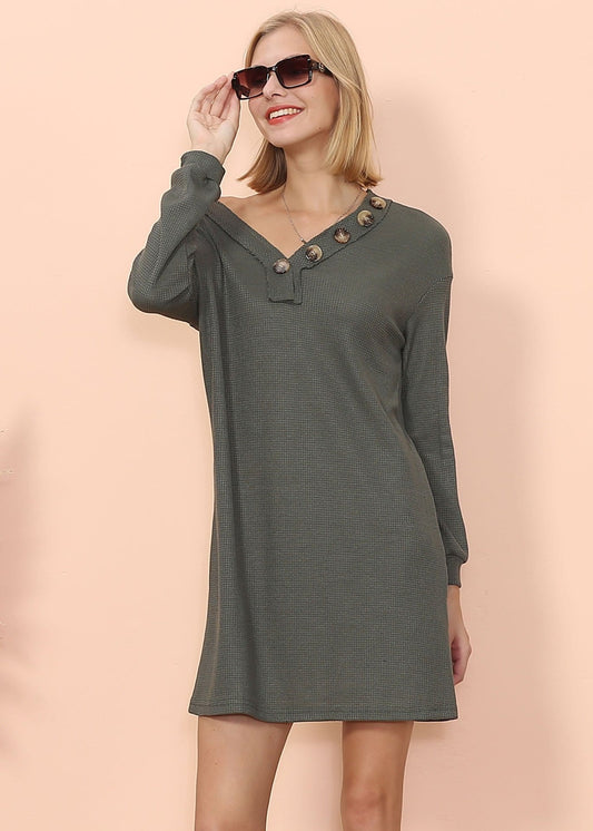 Lounge Button Tunic Dress