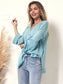 Henley Knit Cuffed Long Sleeve