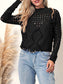 Pom Pom Open Knit Long Sleeve