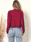 Pom Pom Open Knit Long Sleeve