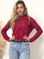 Pom Pom Open Knit Long Sleeve