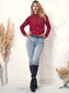 Pom Pom Open Knit Long Sleeve