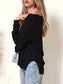 Deep U Neck Knitted Long Sleeve