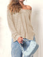 Deep U Neck Knitted Long Sleeve