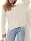 Deep U Neck Knitted Long Sleeve