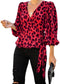 Bold Leopard Print Wrap Blouse