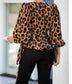 Bold Leopard Print Wrap Blouse