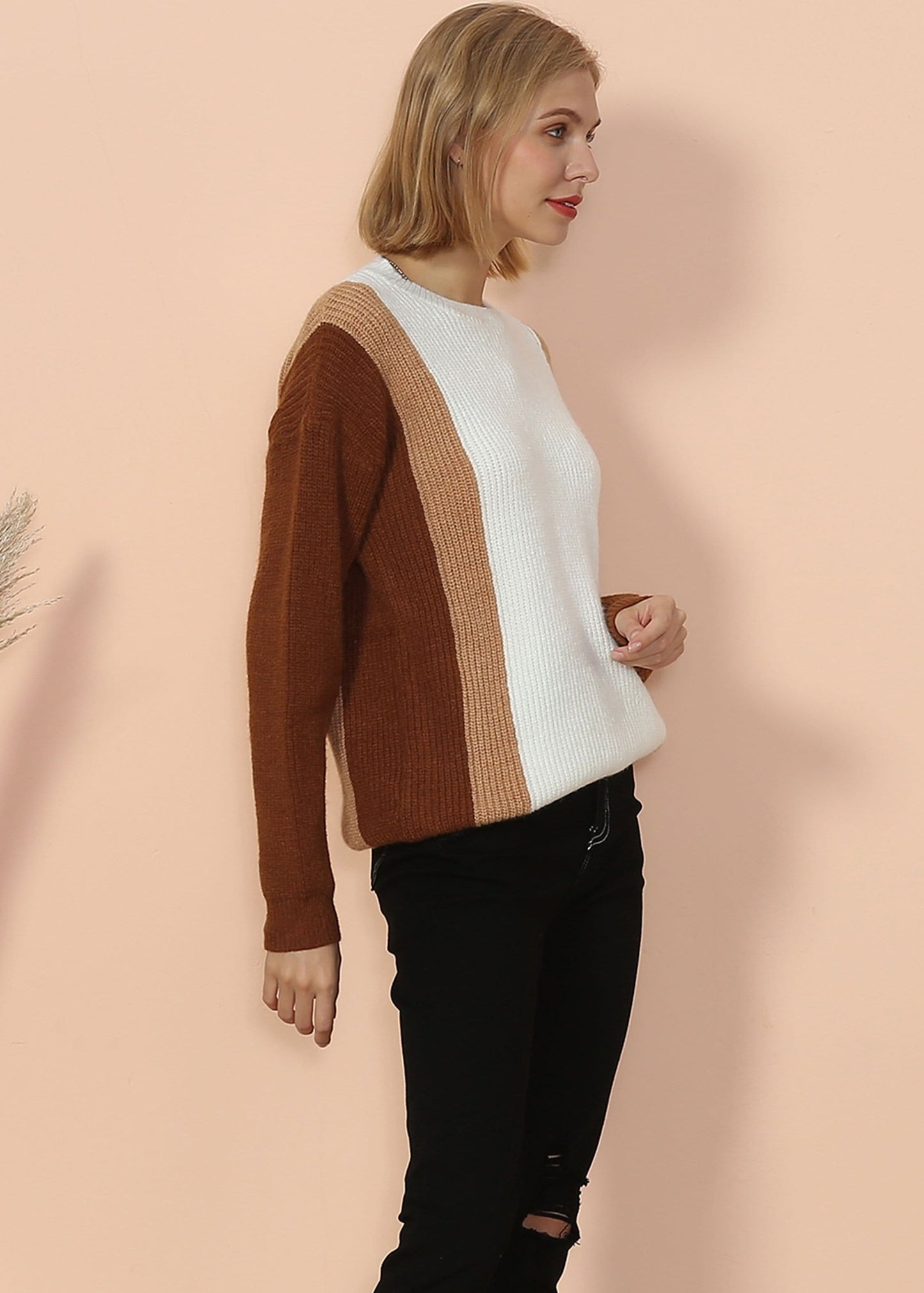 Color Block Knit Sweater