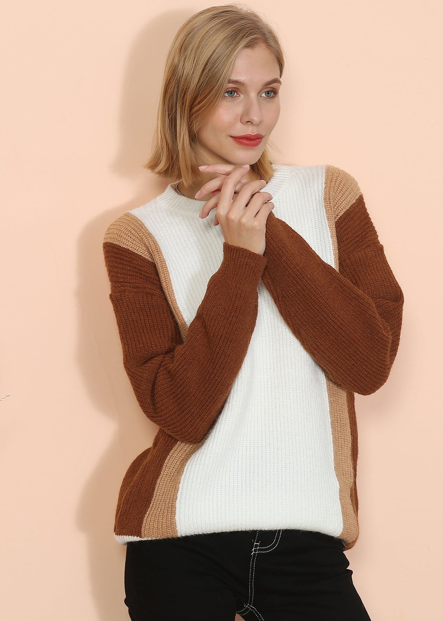 Color Block Knit Sweater