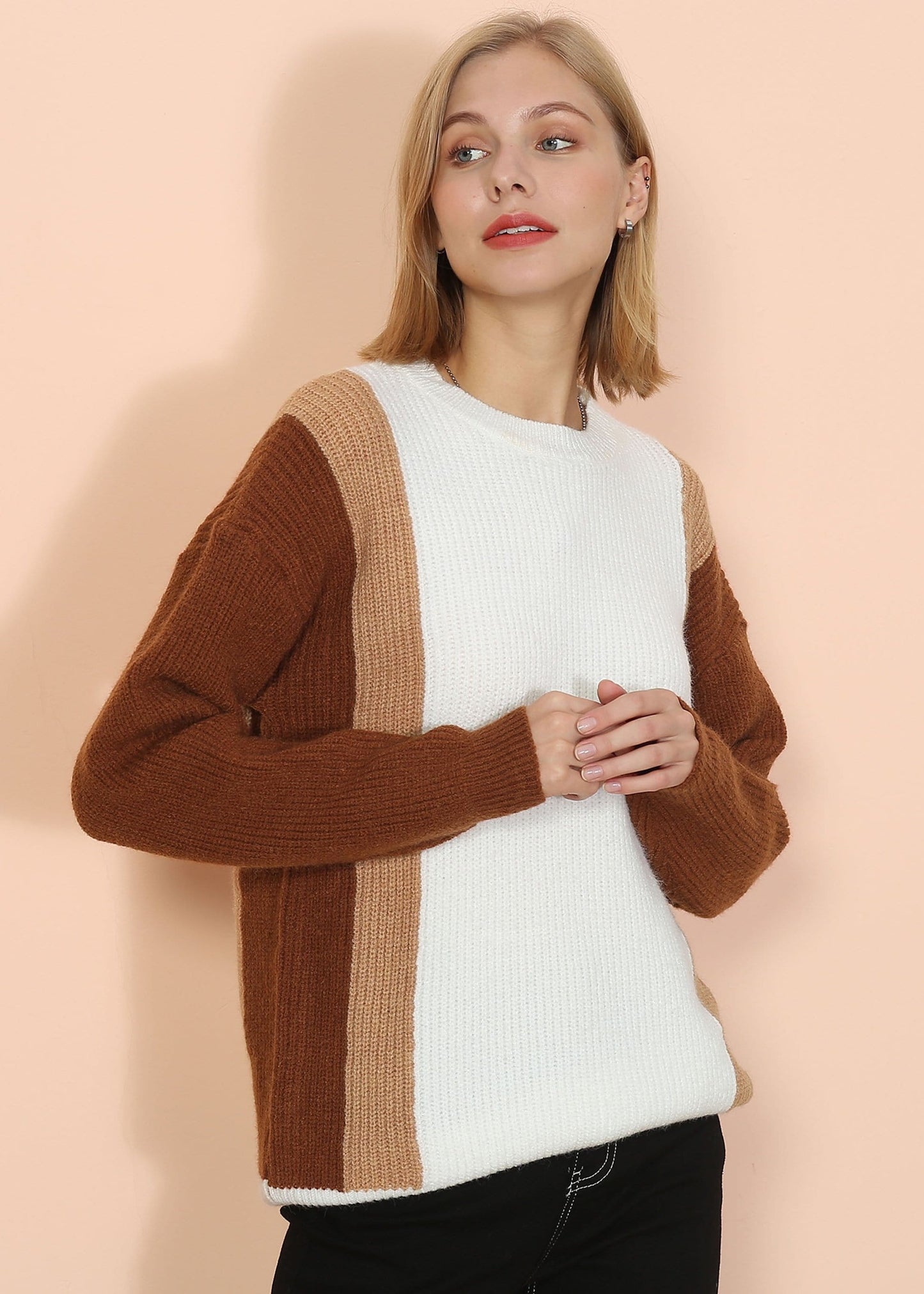 Color Block Knit Sweater