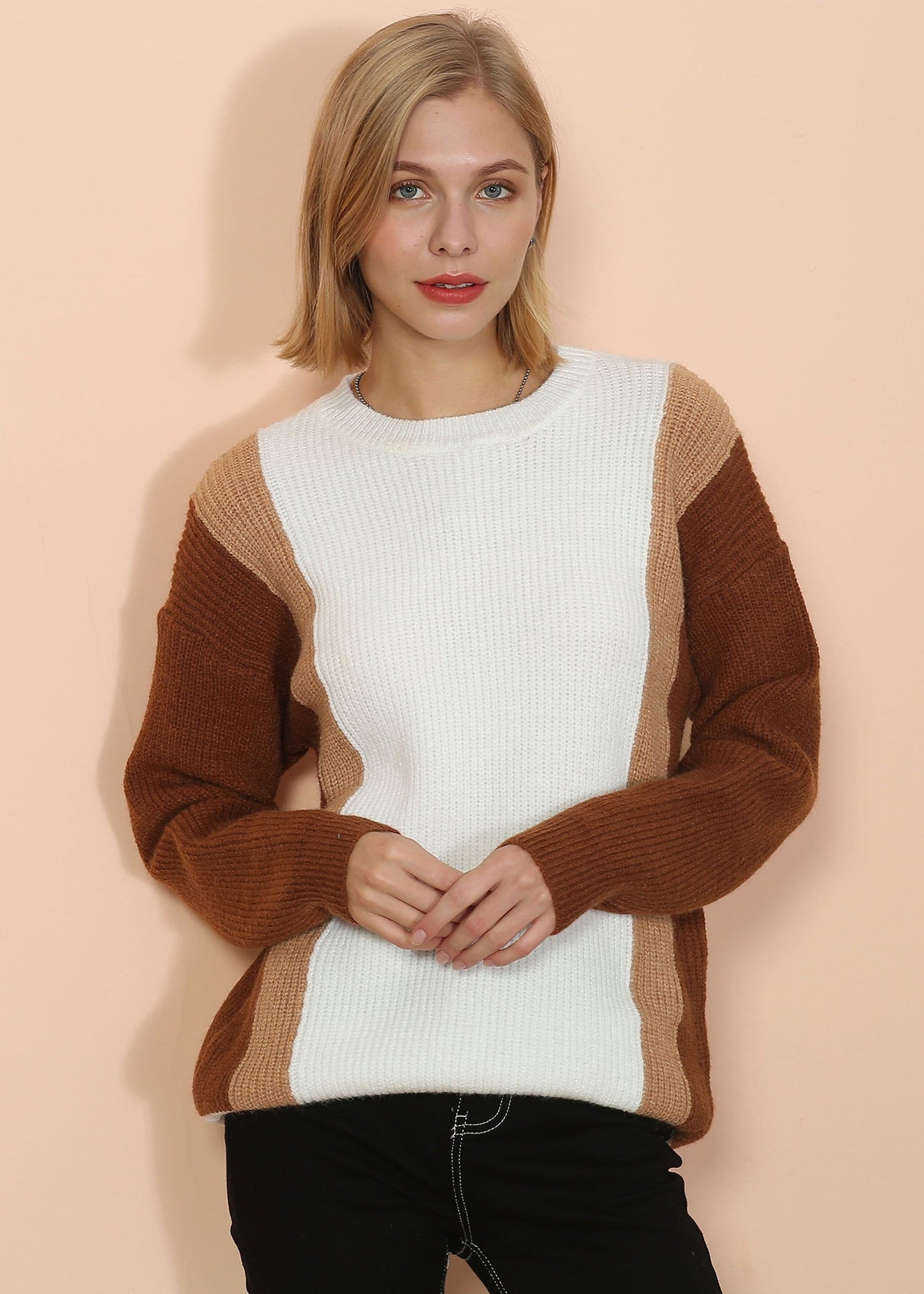 Color Block Knit Sweater