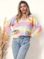 Rainbow Striped Knit Lounge Oversized Sweater