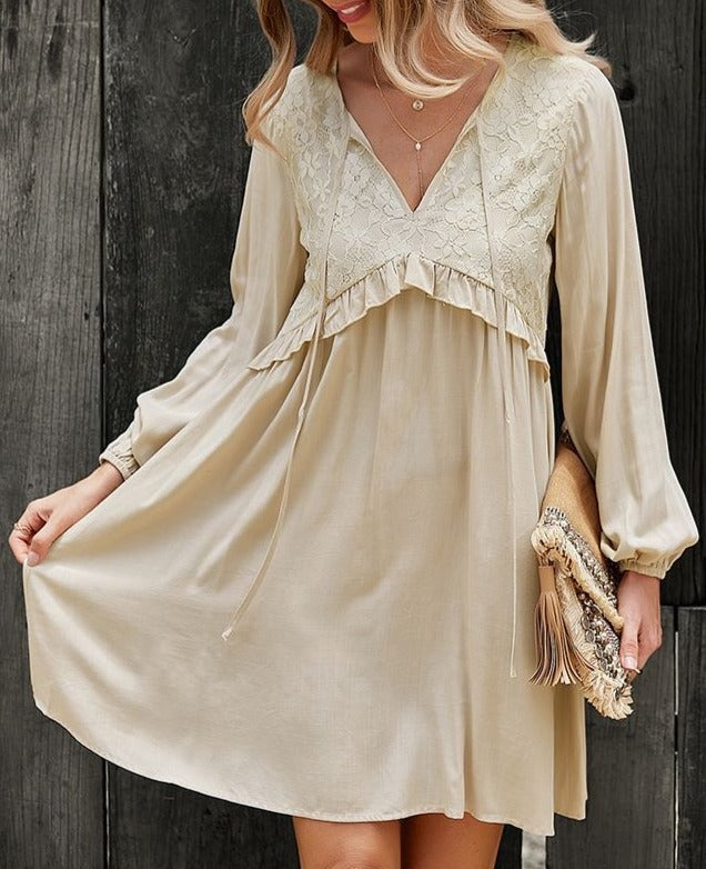 Tie Neck Tunic Dress