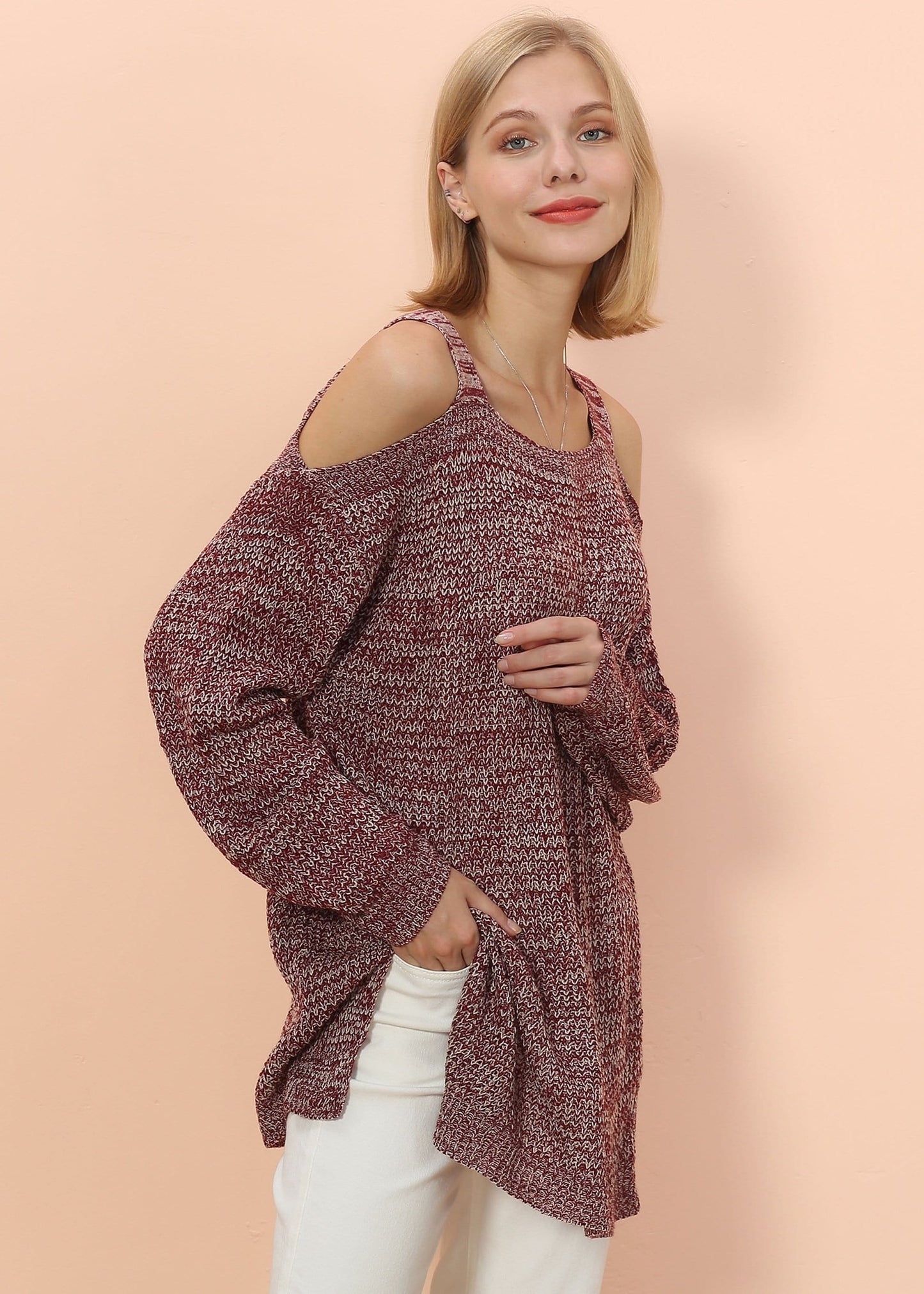 Cold Shoulder Oversized Sweater