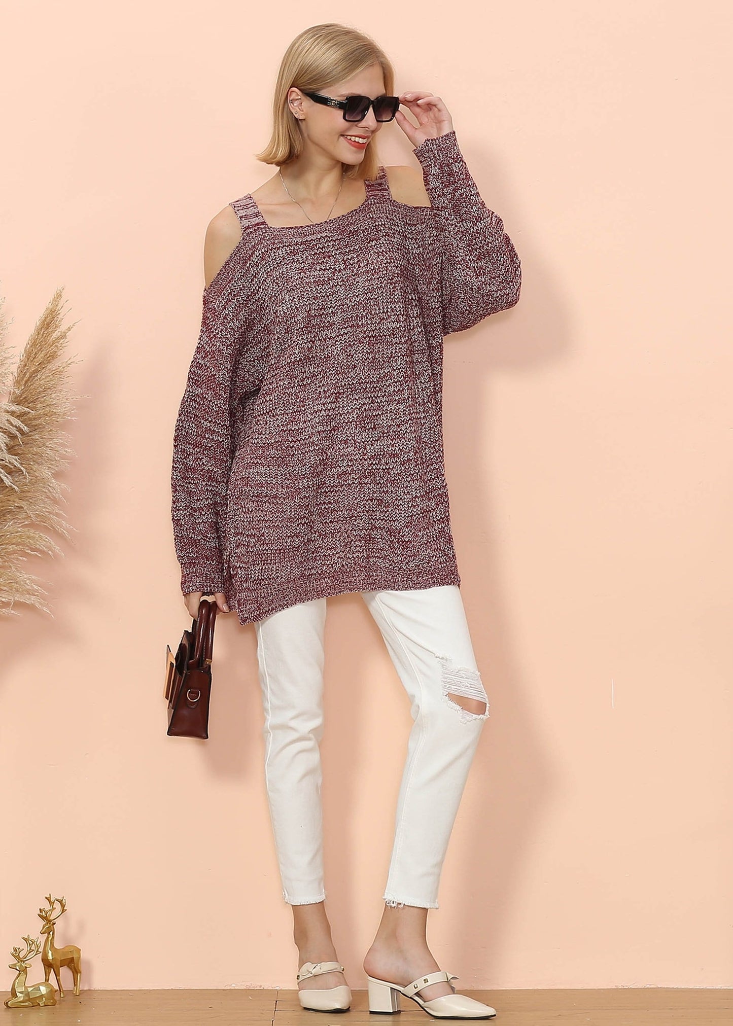 Cold Shoulder Oversized Sweater