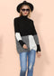 Turtleneck Color Block Knit Sweater