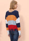 Frayed Hem Color Block Sweater